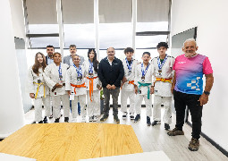 Gustavo recibió a los medallistas del Nacional de Judo