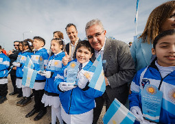 En Saujil, Raúl encabezó el acto principal por el Día de la Bandera